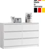 Kommode mit 6 Schubladen 120x78 cm Kommode weiß Holz Produktbild-Vorschau 2