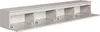 A long, gray, wall-mounted TV cabinet with multiple open compartments and doors that are hinged at the bottom and open downwards. Anteprima dell’immagine prodotto