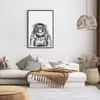 Gerahmtes Poster - Schwarzer Rahmen - Schimpanse Astronaut Produktbild-Vorschau 7