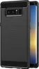 A black phone case with a brushed metal texture is shown from the back, with a portion of the phone visible on the right. Produktbild-Vorschau
