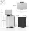 HOMCOM Mülleimer 20 L Treteimer mit Softclose-Deckel, Produktbild-Vorschau 3
