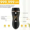 Collage of an IPL hair removal device with text and icons highlighting its features and specifications. Produktbild-Vorschau