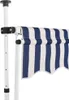 vidaXL Einziehbare Markise Handbetrieben 250 cm Blau/Weiß Produktbild-Vorschau 2