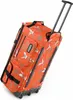 A rolling suitcase with a patterned design. Produktbild-Vorschau