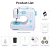 A product list for a sewing machine, showing the machine and its accessories. Produktbild-Vorschau