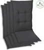 A stack of dark gray chair cushions. Produktbild-Vorschau