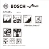 A diagram and text detailing the specifications and features of a Bosch saw blade. Voir les images du produit