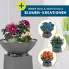 Hoberg LED Pflanzsäule Ginkgoblätter-Design Betonoptik Produktbild-Vorschau 3