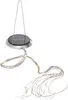 A solar-powered string light set with a solar panel and hanging mechanism. Voir les images du produit