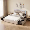 Letto imbottito INONEFT, 160x200 cm, con 4 cassetti. Letto Anteprima dell’immagine prodotto 1