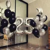 Palloncino in foil numero 0, circa 80 cm, color argento, da Anteprima dell’immagine prodotto 2
