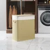 HOMCOM Bambus Wäschekorb mit Deckel 2 Fächer 100 L Produktbild-Vorschau 2
