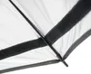 Close-up view of the underside of a white umbrella with black velcro straps and metal ribs. Anteprima dell’immagine prodotto
