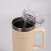 Thermobecher mit Strohhalm Edelstahl 1,18 Liter Beige Produktbild-Vorschau 5