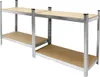 A metal shelving unit with MDF shelves against a white background. Náhled obrázku produktu