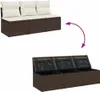 vidaXL Gartensofa mit Kissen 3-Sitzer Braun Poly Rattan Produktbild-Vorschau 7