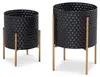 Set di 2 vasi da fiori FineBuy in metallo, nero/oro con Anteprima dell’immagine prodotto 6