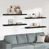 vidaXL Závěsné police 4 ks černé 120x23,5x3,8 cm MDF Náhled obrázku produktu 2