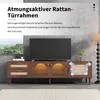 A TV stand with a television on top, in a room setting. Voir les images du produit