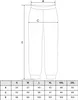 A diagram showing the measurements for different sizes of trousers. Produktbild-Vorschau