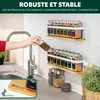 eluno Étagère à épices, lot de 2 avec fond en bambou, Voir les images du produit 6