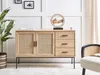 BELIANI Sideboard Heller Holzfarton Schwarze Metallbeine Produktbild-Vorschau 2