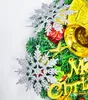A close-up view of a Christmas wreath decorated with snowflakes, ornaments, and festive elements. Produktbild-Vorschau