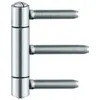 A single metal hinge with three threaded posts, isolated on a white background. Produktbild-Vorschau