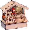 3 Stück LED Weihnachtsmarkthütte Holz beleuchtet Produktbild-Vorschau 2