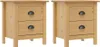 vidaXL Tables de nuit Hill 2 pcs. 46x35x49,5 cm pin massif Voir les images du produit 1