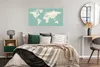 MuchoWow® Poster Weltkarte - Kontur - Blau 120x60 cm - Bild Produktbild-Vorschau 4