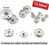 12 Sätze 21mm Metall-Druckknöpfe, rund, Silber für Produktbild-Vorschau 4