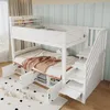 Dvoupatrová postel Merax 90x200 cm se schodištěm s úložným Náhled obrázku produktu 3