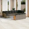 13-tlg. Garten-Sofagarnitur mit Kissen Grau Poly Rattan Produktbild-Vorschau 2