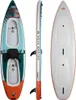 Three views of an inflatable tandem kayak/paddleboard. Voir les images du produit