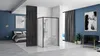 A modern bedroom with an attached bathroom featuring a shower cabin. Podgląd zdjęcia produktu