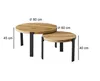 Design 2er Set Couchtisch GP-111 Echtholz rund Tisch Produktbild-Vorschau 2