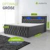 Juskys Boxspringbett Leona Samt 180x200 cm in Grau – mit Produktbild-Vorschau 3