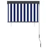 vidaXL Tenda a rullo per esterni 100 x 250 cm blu e bianca Anteprima dell’immagine prodotto 4