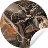 MuchoWow® Gartenposter Outdoor-Poster Rund Acrylfarbe - Rot Produktbild-Vorschau 1