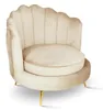 MG Design Samt Muschelsessel in Beige - Moderner Produktbild-Vorschau 4