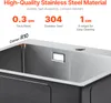 SucceBuy Lavello da cucina da 68 cm, postazione di lavoro, Anteprima dell’immagine prodotto 3