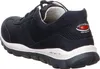 A rear-side view of a navy blue sneaker with a white sole. Anteprima dell’immagine prodotto