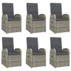 vidaXL 7-tlg. Garten-Essgruppe mit Kissen Grau Poly Rattan Produktbild-Vorschau 3