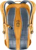 The back of an orange backpack with gray mesh padding. Náhled obrázku produktu
