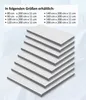 A stack of mattresses of varying sizes, with text listing available dimensions. Produktbild-Vorschau