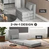HOMCOM Bodensessel 2-in-1 Klappbar Schlafsofa mit Kordoptik Produktbild-Vorschau 4