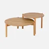 sweeek - 2er-Set runde Tische Holzlook - Natur Produktbild-Vorschau 1