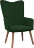 vidaXL Poltrona relax con sgabello in velluto verde scuro Anteprima dell’immagine prodotto 4