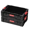 Two black storage boxes stacked on top of each other. Náhled obrázku produktu